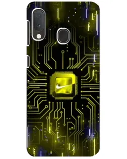 Чехол для Samsung Galaxy A20e с картинкой «Nike — золотая искра»