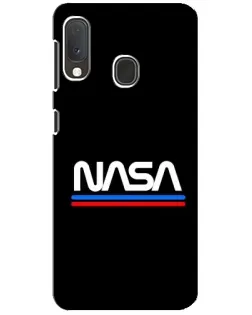 Чехол для Samsung Galaxy A20e с картинкой «NASA — классика Red Blue»