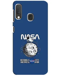 Чехол для Samsung Galaxy A20e с картинкой «NASA — лунная миссия»