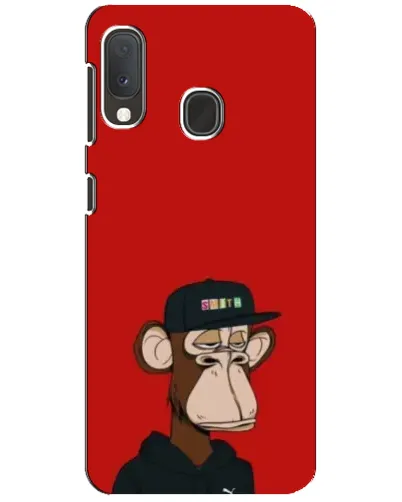 Чехол для Samsung Galaxy A20e с картинкой «Bored Ape — красный фон»