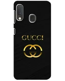 Чехол для Samsung Galaxy A20e с картинкой «Золотой логотип Gucci»