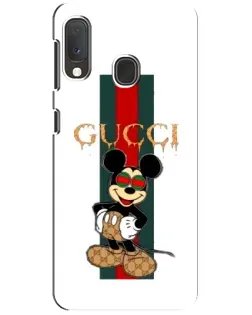 Чехол для Samsung Galaxy A20e с картинкой «Микки Маус Gucci — полосы»