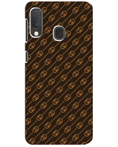 Чехол для Samsung Galaxy A20e с картинкой «Gucci — золотые диагонали»