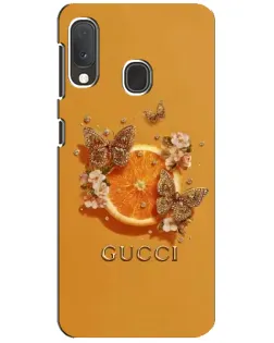 Чохол для Samsung Galaxy A20e з картинкою «Gucci — золоті метелики»