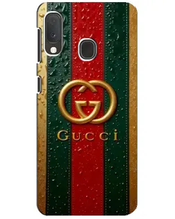 Чохол для Samsung Galaxy A20e з картинкою «Gucci — фірмова смуга та золото»