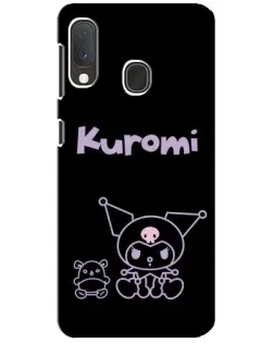 Чехол для Samsung Galaxy A20e с картинкой «Kuromi — черный минимализм» Чехол для Samsung Galaxy A20e с картинкой «Kuromi — черный минимализм»