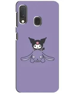 Чохол для Samsung Galaxy A20e з картинкою «Kuromi на ліловому фоні»