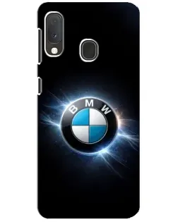 Чехол для Samsung Galaxy A20e с картинкой «BMW — неоновое сияние»