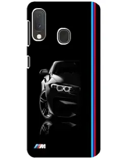 Чехол для Samsung Galaxy A20e с картинкой «Силуэт BMW в темноте»