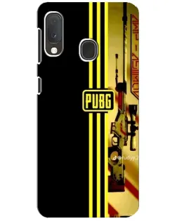 Чехол для Samsung Galaxy A20e с картинкой «PUBG — камуфляжный шлем»