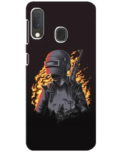 Чехол для Samsung Galaxy A20e с картинкой «PUBG — огненный силуэт»
