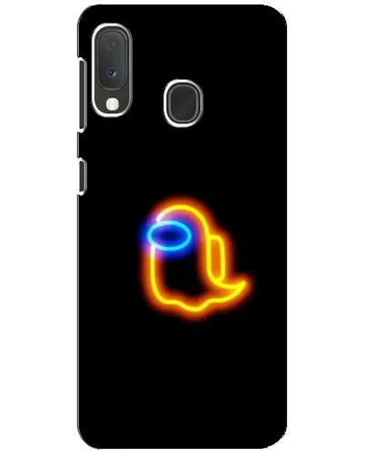Чехол для Samsung Galaxy A20e с картинкой «Among Us неоновое сияние»