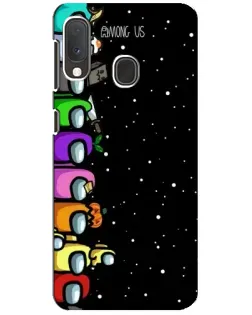 Чехол для Samsung Galaxy A20e с картинкой «Команда Among Us»