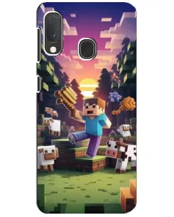 Чехол для Samsung Galaxy A20e с картинкой «Стив на ферме» Чехол для Samsung Galaxy A20e с картинкой «Стив на ферме»