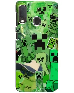 Чехол для Samsung Galaxy A20e с картинкой «Криперы Minecraft»