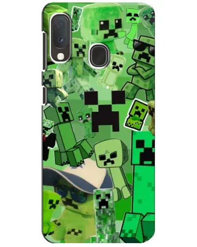 Чехол для Samsung Galaxy A20e с картинкой «Криперы Minecraft»
