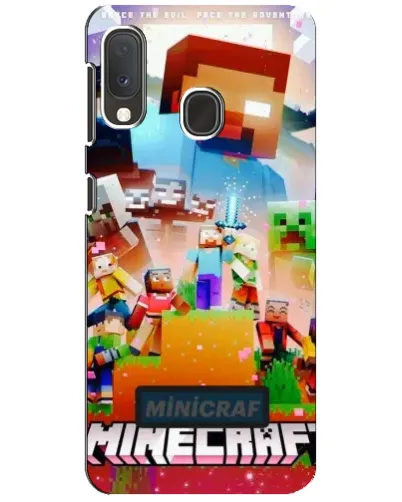 Чехол для Samsung Galaxy A20e с картинкой «Minecraft герои игры»