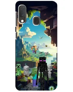 Чехол для Samsung Galaxy A20e с картинкой «Эндермен в лесу»