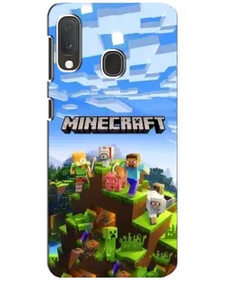 Чехол для Samsung Galaxy A20e с картинкой «Minecraft классический мир»