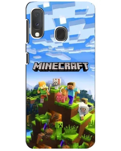 Чехол для Samsung Galaxy A20e с картинкой «Minecraft классический мир»