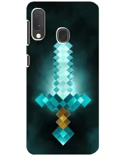 Чехол для Samsung Galaxy A20e с картинкой «Алмазный меч неон»