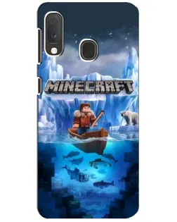 Чехол для Samsung Galaxy A20e с картинкой «Minecraft ледяной мир»