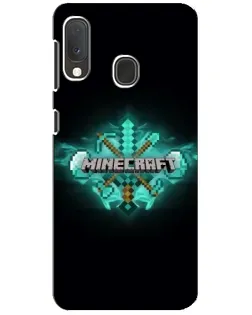 Чехол для Samsung Galaxy A20e с картинкой «Minecraft Diamond лого»