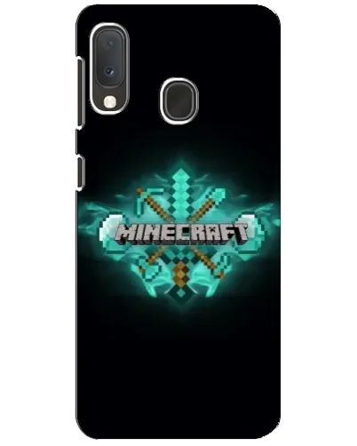 Чехол для Samsung Galaxy A20e с картинкой «Minecraft Diamond лого»
