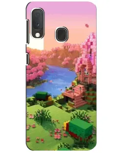 Чехол для Samsung Galaxy A20e с картинкой «Розовое дерево Minecraft»