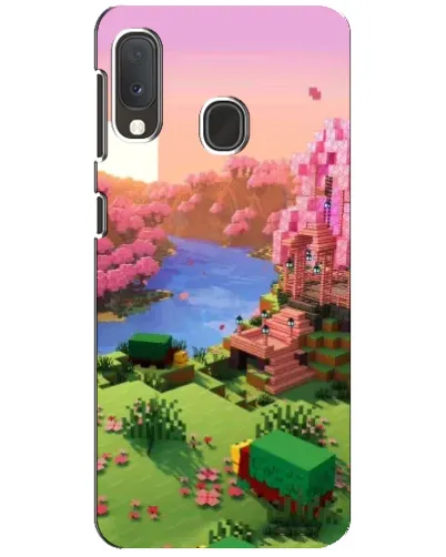 Чехол для Samsung Galaxy A20e с картинкой «Розовое дерево Minecraft»