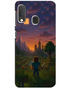 Чехол для Samsung Galaxy A20e с картинкой «Стив у башни»
