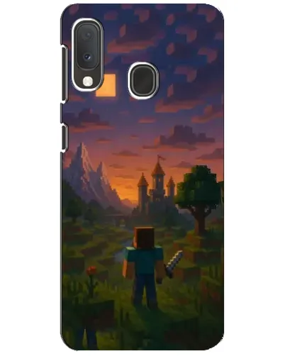 Чехол для Samsung Galaxy A20e с картинкой «Стив у башни»