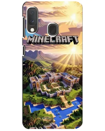 Чехол для Samsung Galaxy A20e с картинкой «Minecraft панорама»
