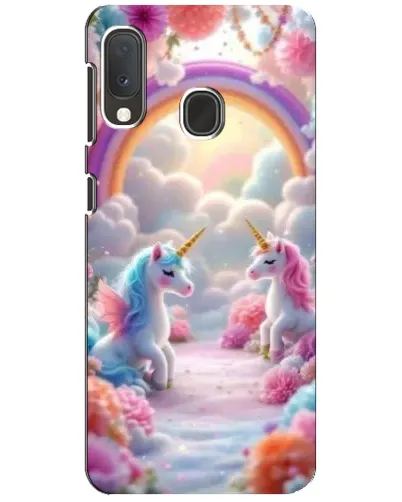 Чохол для Samsung Galaxy A20e з картинкою «Веселка і єдинороги»
