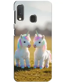 Чохол для Samsung Galaxy A20e з картинкою «Пара єдинорогів»