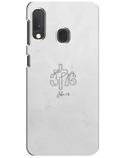 Чехол для Samsung Galaxy A20e с картинкой «Иоанна 3:16 Крест»