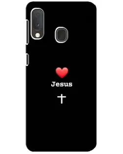Чехол для Samsung Galaxy A20e с картинкой «Сердце - Jesus»