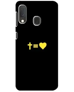 Чехол для Samsung Galaxy A20e с картинкой «Сердце и Крест»