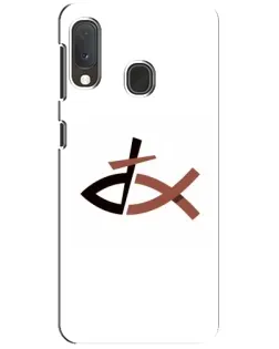 Чехол для Samsung Galaxy A20e с картинкой «Рыба и крест»