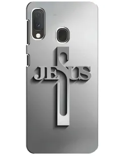 Чехол для Samsung Galaxy A20e с картинкой «Металлический крест Jesus»