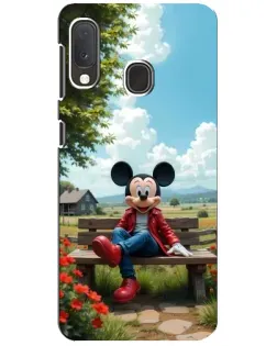 Чехол для Samsung Galaxy A20e с картинкой «Микки на скамейке»