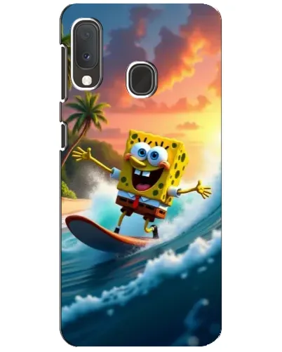 Чохол для Samsung Galaxy A20e з картинкою «Губка Боб серфінгіст»