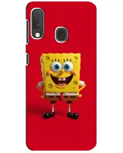 Чохол для Samsung Galaxy A20e з картинкою «Спанч Боб на червоному»