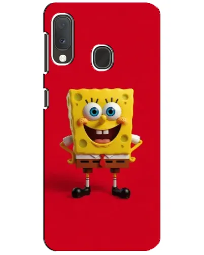 Чохол для Samsung Galaxy A20e з картинкою «Спанч Боб на червоному»