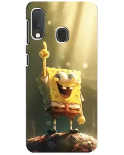 Чохол для Samsung Galaxy A20e з картинкою «Сяючий Спанч Боб»