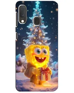 Чохол для Samsung Galaxy A20e з картинкою «Різдвяний Спанч Боб»