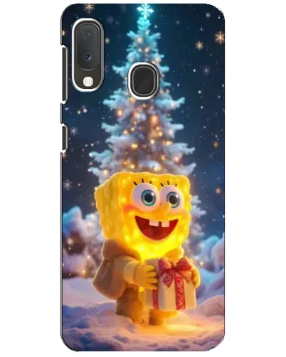Чохол для Samsung Galaxy A20e з картинкою «Різдвяний Спанч Боб»
