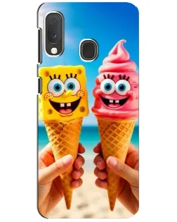 Чохол для Samsung Galaxy A20e з картинкою «Спанч Боб морозиво»