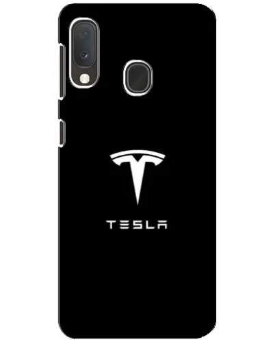 Чехол для Samsung Galaxy A20e с картинкой «Tesla White Logo»