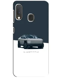 Чехол для Samsung Galaxy A20e с картинкой «Серебристый Cybertruck Tesla»